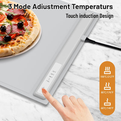 Food Warming Mat, Electric Warming Tray For Food, Foldable Warming Mat For Buffets Party And Daily Use, Silicone Heating Pad With 3 Temp Settings