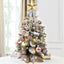 22in Tabletop Artificial Mini Rose Gold Christmas Tree W Light With Flocked Snow
