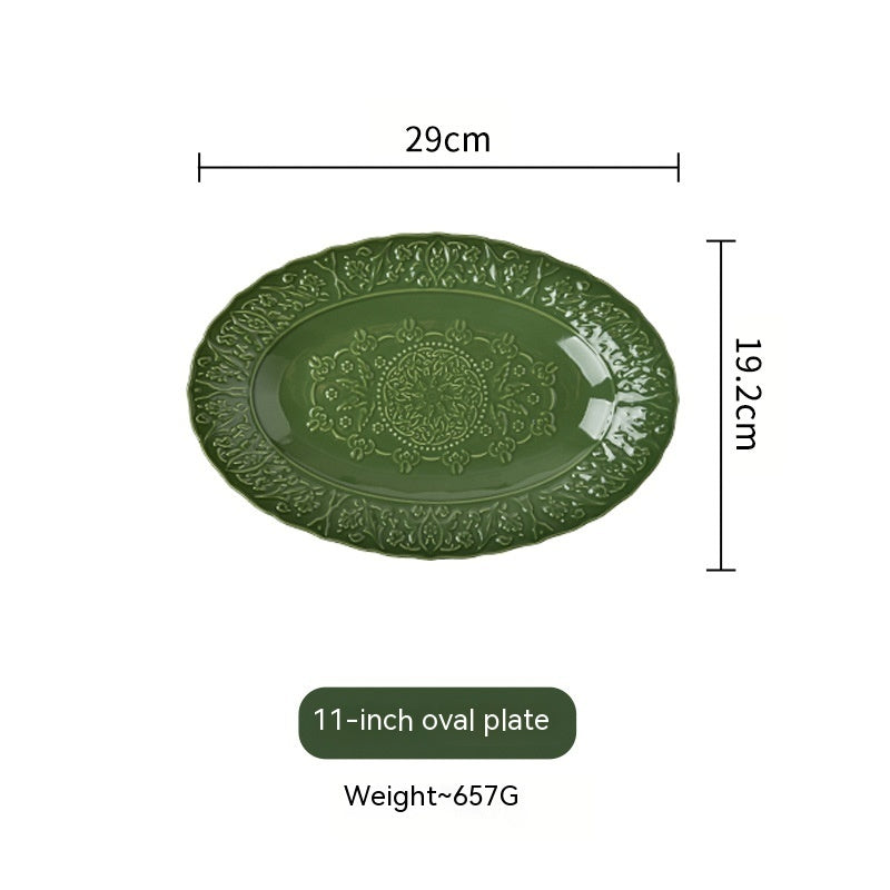 French Court Retro European Style Ceramic Dinner Plate
