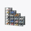 Black Small 18PCS 33x23x14cm Shoebox, Plastic, Grid, Free Combination