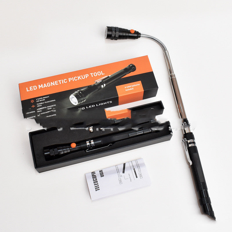 Magnetic Telescopic Flashlight Picker Tool For Men