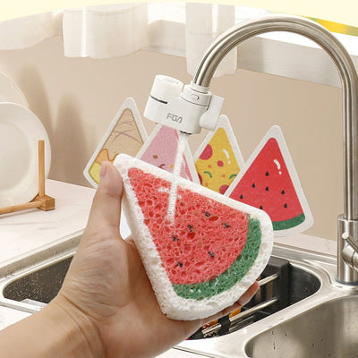Cute Sponge for Dishwashing | Watermelon, Pizza, Cake & Ice Cream Shaped