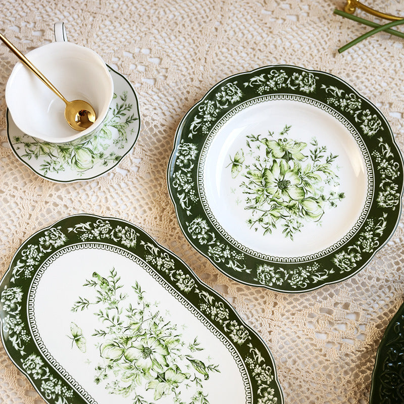 French Court Retro European Style Ceramic Dinner Plate