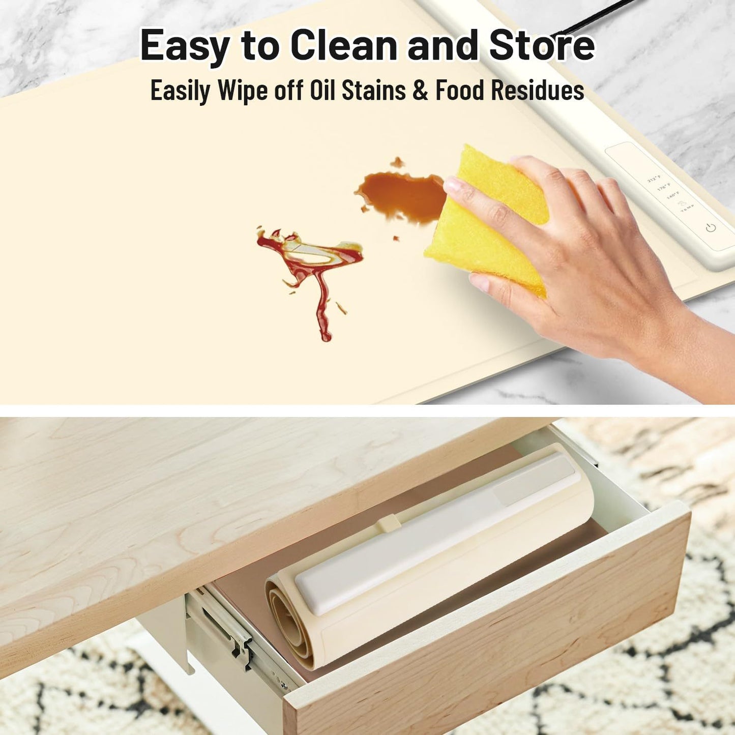 Food Warming Mat, Electric Warming Tray For Food, Foldable Warming Mat For Buffets Party And Daily Use, Silicone Heating Pad With 3 Temp Settings