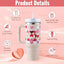 40 Oz Tumbler With Handle Straw Insulated, Stainless Steel Spill Proof Vacuum Coffee Cup Tumbler With Lid Tapered Mug Gifts For Valentine Lover Suitable For Car Gym Office Travel