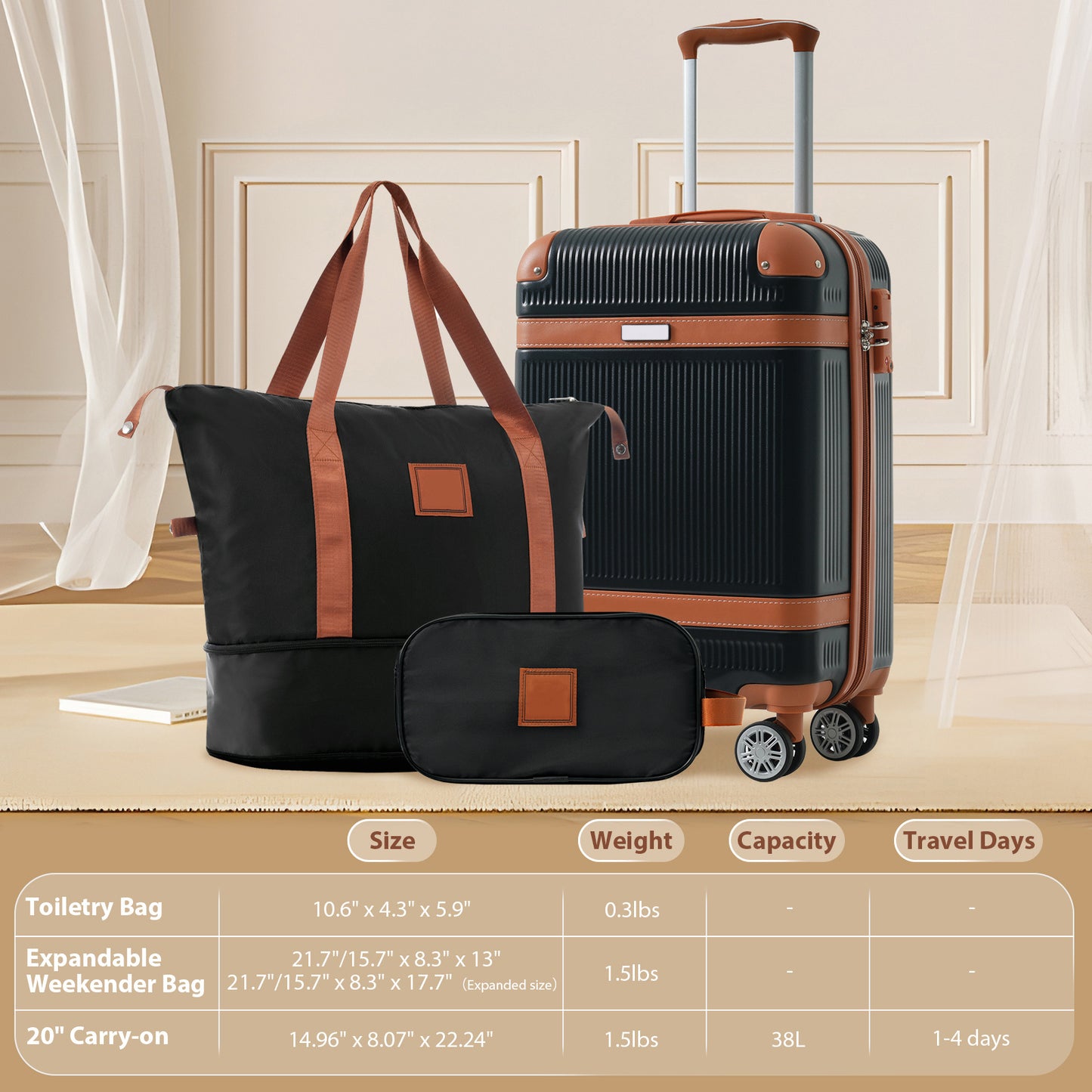 Hard Shell Luggage Set 3-piece Set